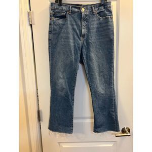 Express high rise crop flare jeans